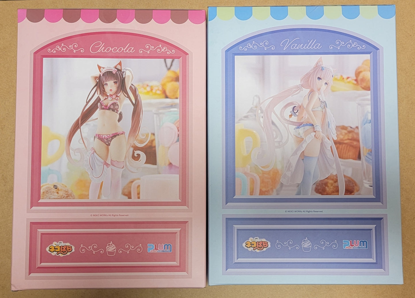 Nekopara characters Chocola and Vanilla Lovely Sweets Time Figure statues preview side
