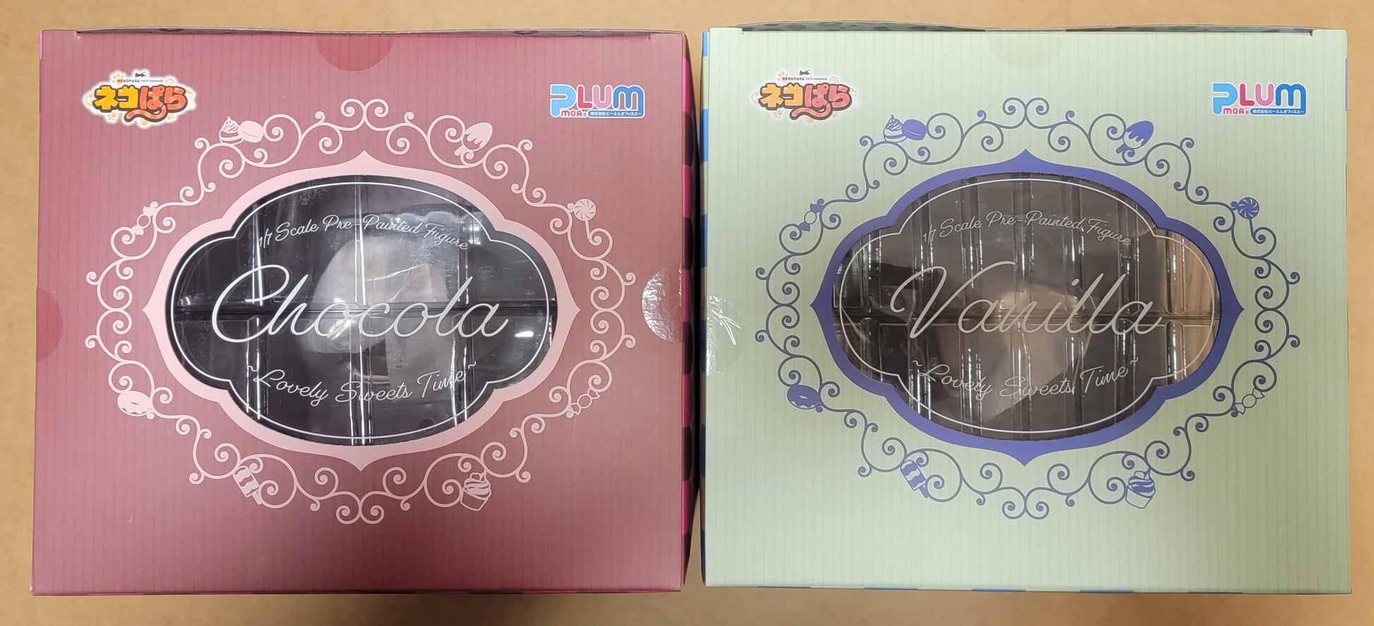 Nekopara characters Chocola and Vanilla Lovely Sweets Time Figure statues top side